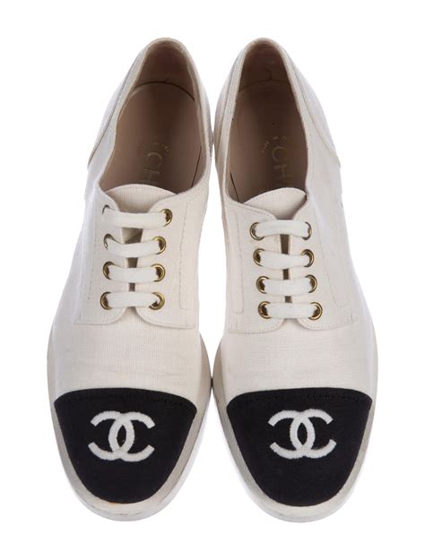 white chanel oxford shoes